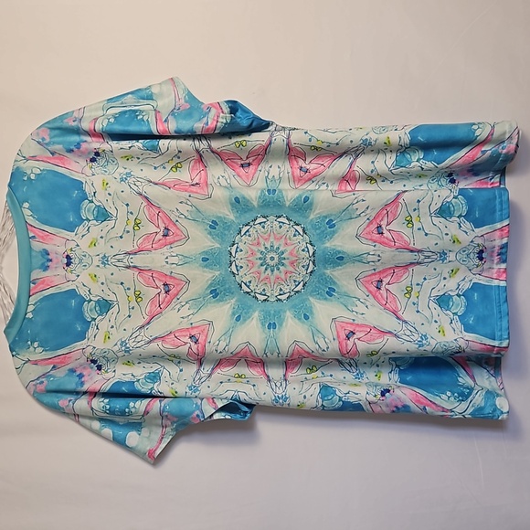 Womens 3X Multicolor Geometric Chicyea Pull-over Shirt T1 - Picture 3 of 4